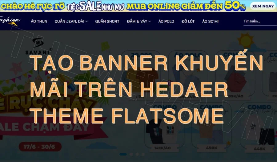 tạo banner khuyến mãi trên Header