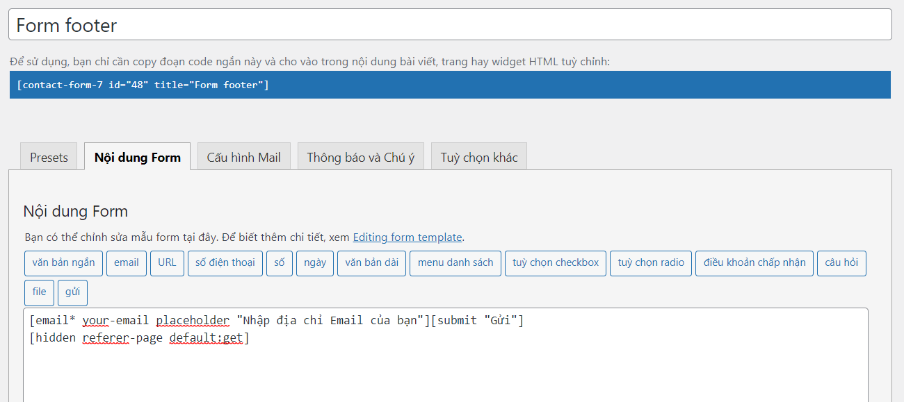 Thêm tính năng cho Contact Form 7 không dùng plugin 1 Thêm tính năng cho Contact Form 7 không dùng plugin
