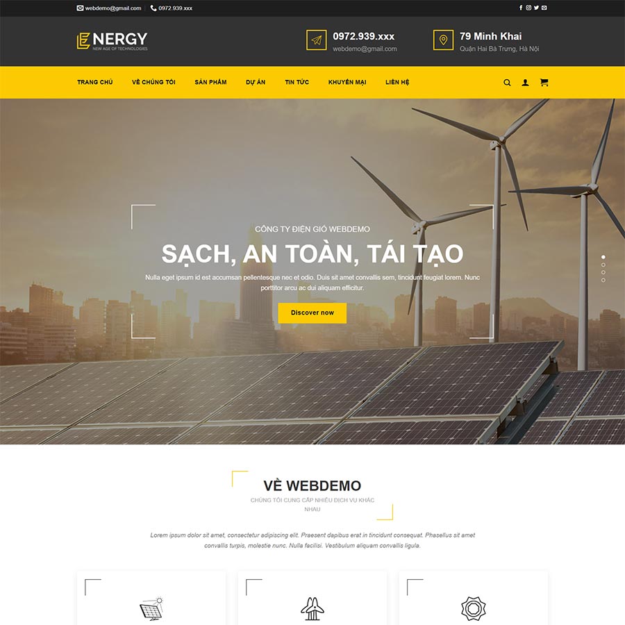 Theme WordPress điện năng lượng mặt trời 03