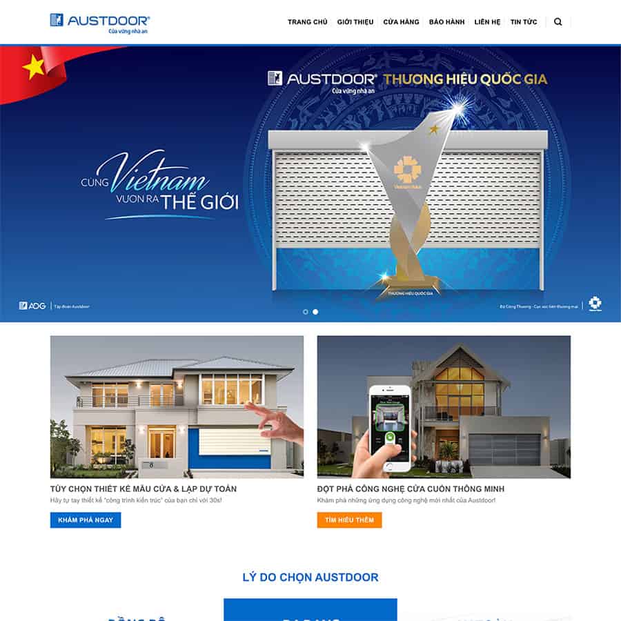 Theme WordPress công ty cửa nhôm, cửa cuốn