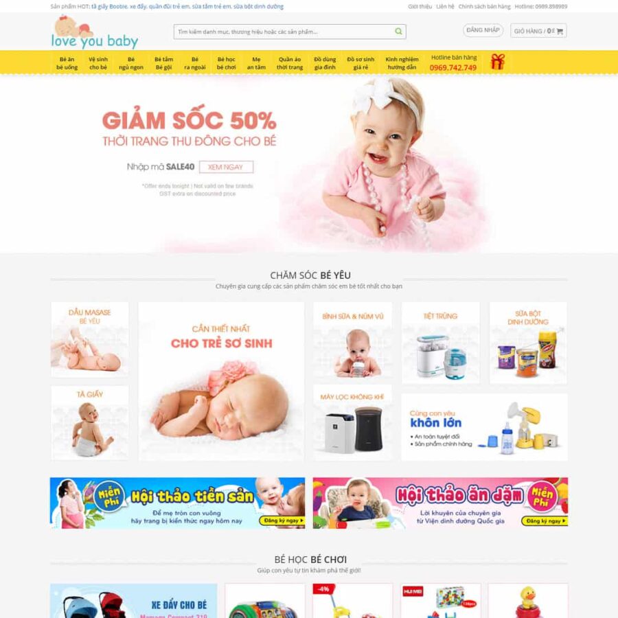 Theme WordPress bán sản phẩm mẹ và bé