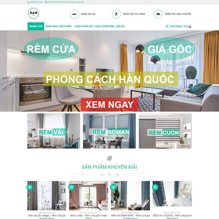 Theme WordPress bán rèm cửa