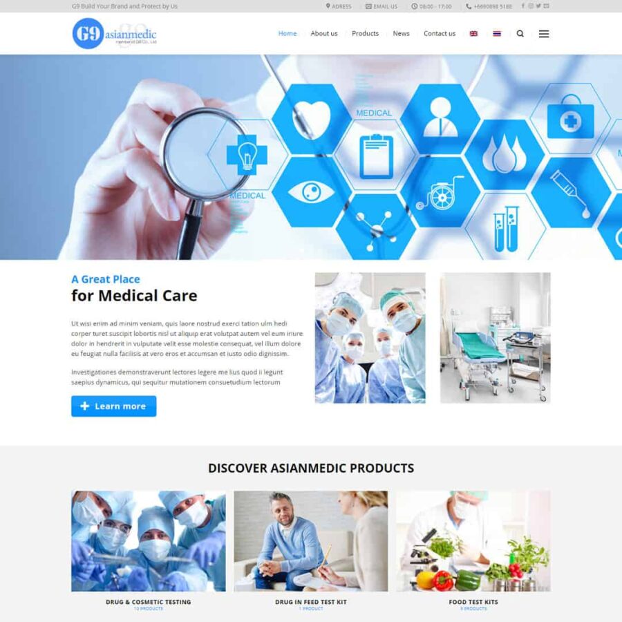 Theme WordPress giới thiệu sản phẩm, thiết bị y tế
