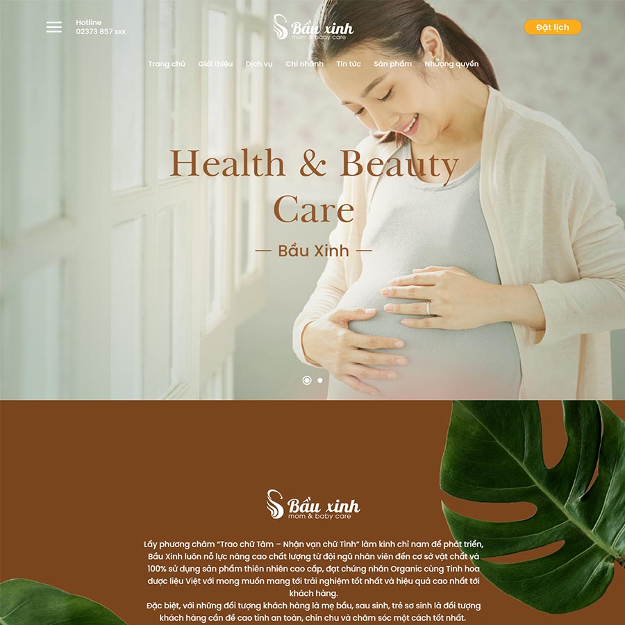 Theme WordPress dịch vụ chăm sóc mẹ và bé 02