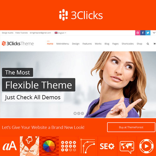 3Clicks  Responsive Multi-Purpose WordPress Theme